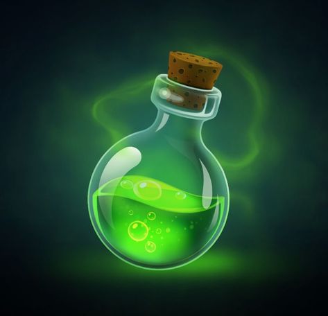 Magic Bottles, Green Magic, Fantasy Props, Potion Bottle, Elements Of Art, Art Drawings Simple, 3d Design, Lava Lamp, Dungeons And Dragons