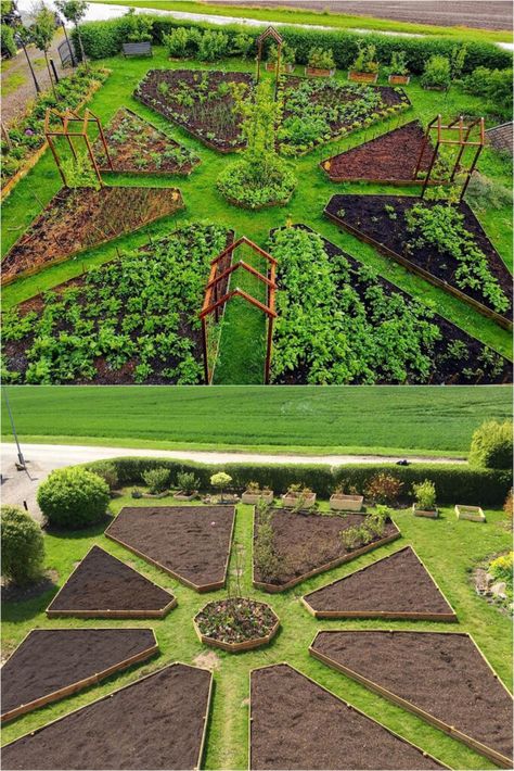 Vegetable Garden Planning Layout, Garden Layout Backyard, Beautiful Garden Layout, Big Garden Plan, Foodscaping Layout, Garden Ideas Vegetable Layout, Small Veggie Garden Ideas Backyards, Gardening And Landscaping Ideas, Closed In Garden