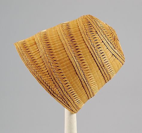 Circa 1810 Regency Hats, Straw Bonnet, Historical Hats, Location Unknown, Antique Hats, Regency Fashion, Brooklyn Museum, 19th Century Fashion, Bonnet Hat