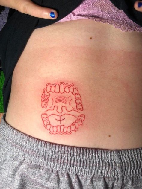 Aesthetic Tattoo Ideas, Stick Poke Tattoo, Red Tattoo, Stick N Poke Tattoo, Poke Tattoo, Free Tattoo, Aesthetic Tattoo, Dream Tattoos, Dope Tattoos