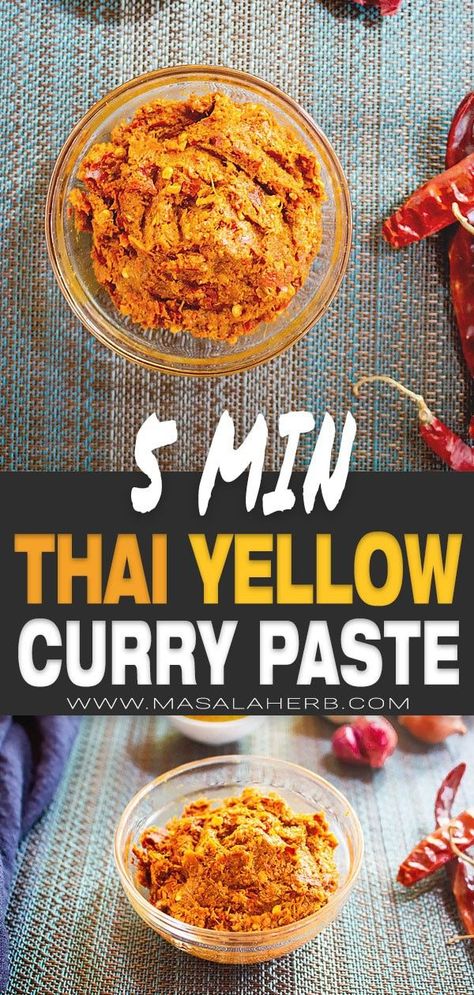 Yellow Curry Paste Recipe Easy, Yellow Curry Paste Recipe, Meals Asian, Curry Meals, Curry Paste Recipe, Yellow Curry Recipe, Thai Massaman Curry, How To Make Curry, Thai Yellow Curry