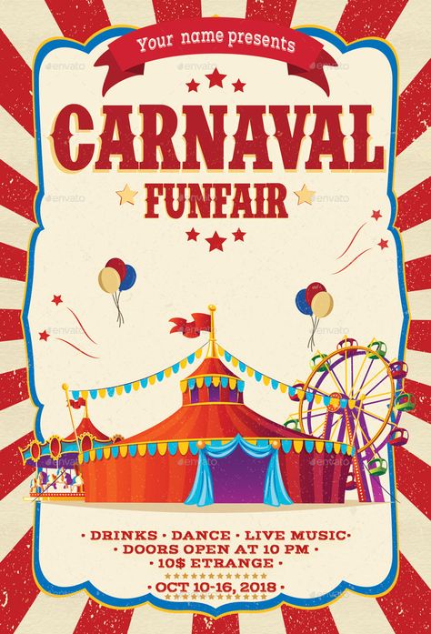 Fun Fair Poster, Drink Flyer, Carnival Flyer, Poster Design Kids, Fair Poster, Carnival Design, Fair Theme, School Fair, Carnival Posters