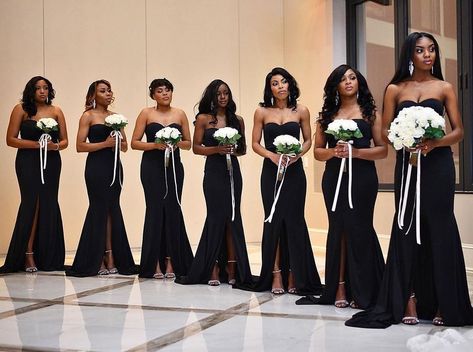 Ghana Wedding Vendors on Instagram: “🤩🖤 Loving this #formation 😍 . _______________ Makeup by: @joythemua. .” Black Satin Bridesmaid Dress, Braids Maid Dresses, Custom Corsets, Ghana Wedding, Bridesmaid Inspiration, Cheap Bridesmaid, Bridesmaid Dress Styles, Cheap Bridesmaid Dresses, Instagram Makeup