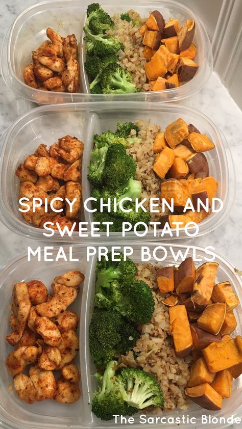 Potato Bowls, Chicken And Sweet Potato, Sweet Potato Bowls, Clean Meal Prep, Quick Meal Prep, Prep Bowls, Clean Eating For Beginners, Chicken Sweet Potato, Easy Healthy Meal Prep