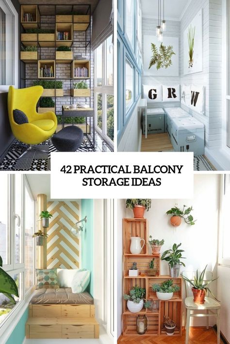 42 Practical Balcony Storage Ideas Storage On Balcony, Diy Balcony Storage, Balcony Ideas With Storage, Apartment Patio Storage, Diy Balcony Wall Decor Ideas, Small Patio Storage Ideas, Small Balcony Storage Ideas, Storage In Balcony, Small Balcony Storage