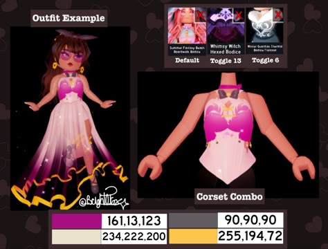 Royale High Outfit Hacks Corset, Combos Royale High, Bodice Combos Royale High, Corset Combos, Royale High Corset Combos, Royale High Outfit Hacks, High Tips, Rh Combos, Royale Outfits