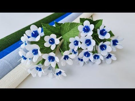 How To Make Blue Paper Flowers From Crepe Paper / Paper Flower / Góc nhỏ Handmade - YouTube | Paper flowers, Handmade flowers, Paper flowers diy easy Jasmine Youtube, Flowers From Crepe Paper, Blue Paper Flowers, Crepe Paper Flowers Tutorial, Origami Flowers Tutorial, Crepe Paper Flowers Diy, Paper Flower Kit, Paper Flowers Diy Easy, Ribbon Flowers Diy