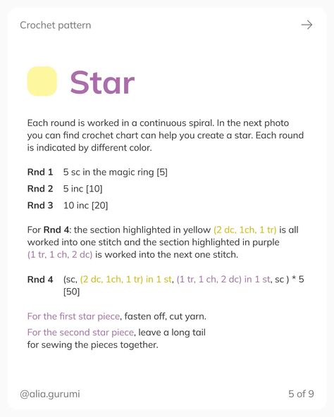 🌟 Free crochet pattern - star! 🌟 I'm excited to share this free crochet pattern for a beautiful star. Add a handmade touch to your projects with this easy-to-follow guide. 📌 What you’ll find: ▫️ Important notes: Key tips for perfecting your crochet star. ▫️ Materials list: All the supplies you'll need. ▫️ Abbreviations: A handy guide for all the crochet terms used. ▫️ Step-by-step instructions: Clear and detailed directions with helpful images. 👀 Special Offer! Don't miss out on my Amigur... Notes Key, Crochet Star, Crochet Terms, Crochet Stars, Your Crochet, Crochet Lovers, Im Excited, Crochet Stuff, Crochet Chart