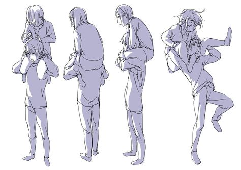 Ride Drawing, Pose Manga, Piggyback Ride, Poses Manga, Character Design Cartoon, Manga Poses, Couple Drawing, 캐릭터 드로잉, Character Poses