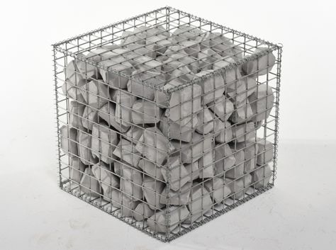 Gabion Basket | Galvanised Weld Mesh Cube 55cm | Stone Landscape Cages Diy Gabion Cage, Gabion Baskets Garden, Decorative Retaining Walls, Curved Gabion Wall, Gabion Wall Detail, Stone Baskets Gabion Wall, Rock Retaining Wall, Wall Cubes, Small Urban Garden