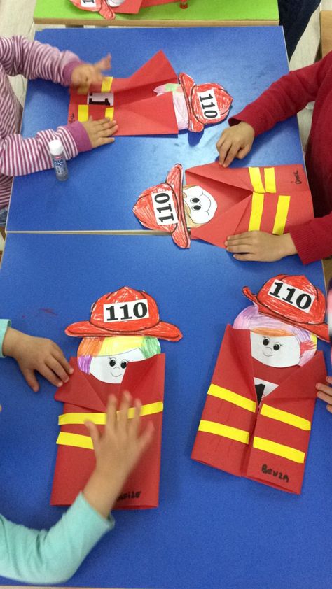 Pete The Cat Firefighter Pete Activities, Firefighter Crafts For Kids, Fire Activities For Toddlers, Firefighters Craft, Fireman Crafts Preschool, Firefighter Crafts For Toddlers, Firefighter Crafts For Preschool, Firefighter Activities For Preschool, Fire Engine Craft