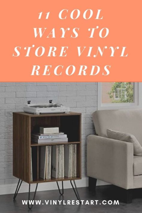 Ways To Store Vinyl Records, Storing Records Vinyls, Ways To Store Records, How To Store Records, Ways To Store Vinyl, Storing Records, Record Collection Storage, Vinyl Records Storage Ideas, Vinyl Records Storage