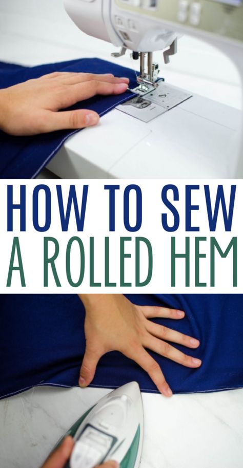 How to Sew a Rolled Hem - A Little Craft In Your Day Fabric Basket Tutorial, Fat Quarter Projects, Beginner Sewing Projects Easy, Leftover Fabric, Sewing Projects For Beginners, Sewing Skills, Love Sewing, Rolled Hem, Sewing Tips