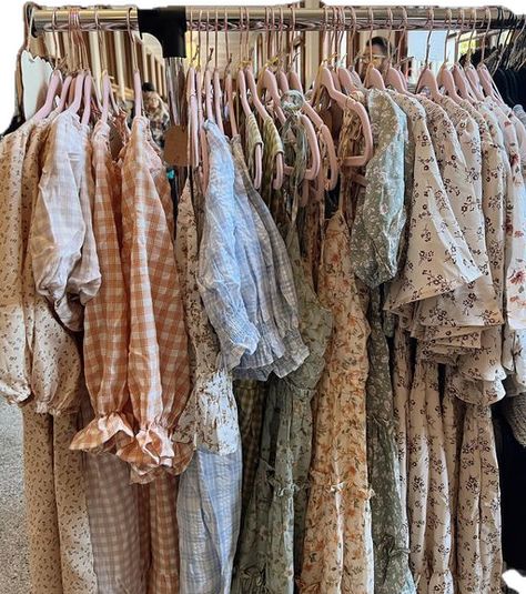 Dress On Hanger Aesthetic, Clothes Hanging Ideas, Bedroom Vintage Aesthetic, Clothes Rack Aesthetic, Clothing Rack Aesthetic, Billionaire Wife, Bedroom Clothes Rack, Room Decor Essentials, Clothes Rack Bedroom