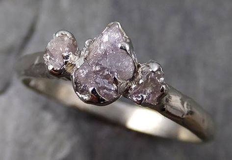 Engagement Ring Raw, Grey Diamond Engagement Ring, Wedding Ring Diamond, White Gold Wedding Ring, Rough Diamond Ring, Gold Wedding Ring, White Gold Wedding Rings, Dream Engagement Rings, White Gold Wedding