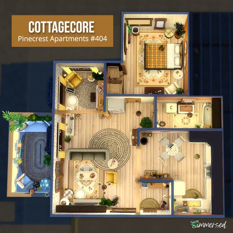 Pinecrest Apartments 404 Layout, Pinecrest Apartments Sims 4, Sims 4 Pinecrest Apartments 404 Layout, Sims 4 Pinecrest Apartments 404, Ts4 Evergreen Harbor, Sims 4 Evergreen Harbor Apartment, Evergreen Harbor Sims 4, Sims 4 Floorplan Layout, Apartment Cottagecore