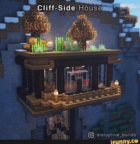 Tap to see the meme Cliff House Minecraft Aesthetic, Minecraft House On A Cliff, Minecraft Mine House Ideas, Minecraft House Cliffside, Minecraft Modern Cliff House, Minecraft House On Side Of Mountain, Minecraft House In Cliff, Cliff Minecraft House, Minecraft House Side Of Mountain