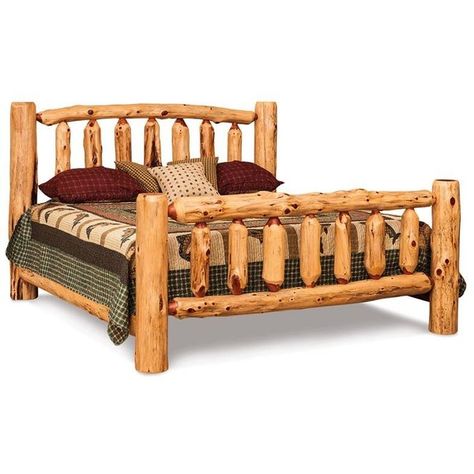 Amish Rustic Red Cedar Log Cabin Bed (€540) ❤ liked on Polyvore featuring home, furniture, beds, twin headboards, queen footboard, red twin bed, king size headboard and red headboard Log Cabin Bed, Log Bed Frame, Log Bedroom Furniture, Log Bedroom, Lodge Furniture, Cedar Furniture, Rustic Log Furniture, Log Bed, Cabin Furniture