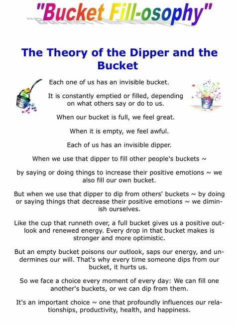 Bucket Fill-osophy Be A Bucket Filler Not A Dipper, Filling Your Bucket Activities, Filling Bucket Activities, Fill Someones Bucket, Fill My Bucket, Fill A Bucket, Fill Each Others Buckets, Support Group Activities, Have You Filled A Bucket Today Activity