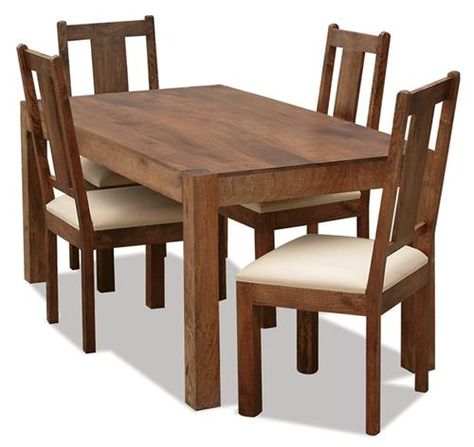 Table Chairs Design, Rooms Wallpaper, Wooden Dinner Table, Wallpaper Dining, Dining Table Ideas, Wooden Dining Table Designs, Small Table And Chairs, Small Dining Room Table, 4 Seater Dining Table