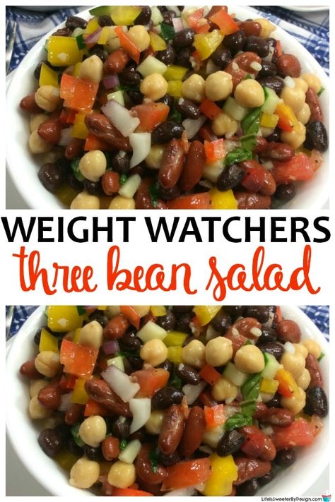 Weight Watchers Sides, Weight Watchers Chili, Weight Watchers Pasta, Weight Watchers Salad, 3 Bean Salad, Bean Salad Recipe, Weight Watchers Meal Plans, Three Bean Salad, Weight Watchers Recipes Desserts