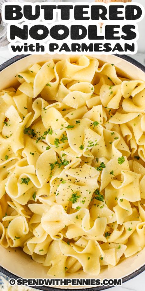 Substitute Oil For Butter, Buttered Noodles Recipe, Bow Tie Pasta Recipe, Long Pasta, Pasta E Fagioli Soup, Turkey Casserole, Noodle Recipes Easy, Buttered Noodles, Spend With Pennies