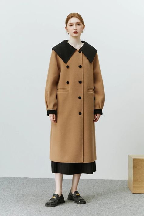 Discover great products at the best prices at Dealmoon. Fansilanen | Bessy Sailor Collar Wool Coat. Price:$278.40 Fashion Show Poster, Winter Top, Sailor Collar, Winter Tops, Double Breasted Coat, Fall Style, Wool Fabric, Wool Coat, Out Of Style