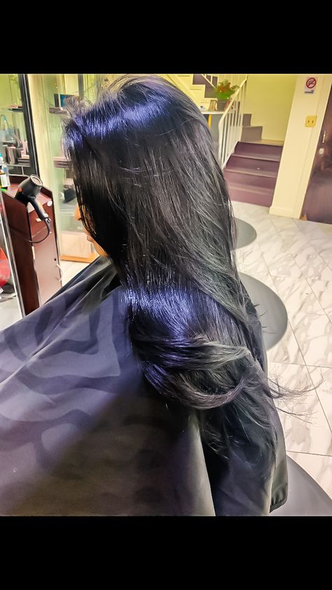 Silk press| long hair | natural hair | layered Long Hair Natural, Silk Press Hair, 4c Hair Care, Pressed Natural Hair, Hair Layered, Silk Press Natural Hair, Biracial Hair, Long Shiny Hair, Hair Washing