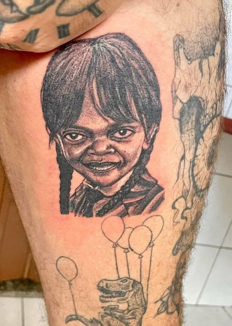 Wednesday Addams Tattoo, Tattoo Calf, Tattoo Cherry, No Regrets Tattoo, Optical Illusion Tattoo, Fan Tattoo, Samuel L Jackson, Tattoo Fails, Bad Tattoos