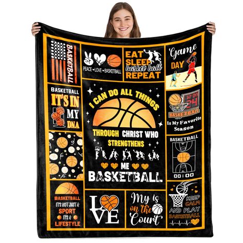 PRICES MAY VARY. 【Ideal Gift】This basketball blanket gift for boys, designed for basketball players, is highly detailed. Whether for children, teenagers, men, or women, everyone can enjoy the interactive entertainment it offers. This teen blanket will be a delightful surprise when you give it to your family and friends as birthday chrismath thanksgiving day gifts. 【Soft Material】This gift for basketball lovers is made of soft flannel. This skin-friendly basketball throw blanket is durable, breat Gifts For Basketball Lovers, Boys Basketball Gifts, Basketball Blanket, Basketball Coach Gifts, Kids Blanket, Kids Basketball, Basketball Gifts, Boys Basketball, Inspiring People