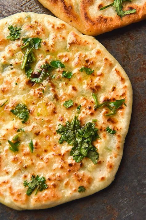 Gluten free cheesy naan - George Eats Cheesy Naan, Gluten Free Bread Recipes, Gluten Free Baguette, Indian Recipes Vegetarian, Gluten Free Naan, Gluten Free Focaccia, Cheese Naan, Gluten Free Pesto, Curried Lentil Soup