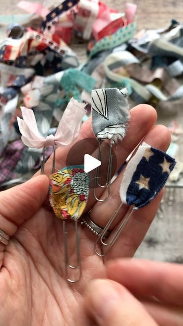 Mira on Instagram: "I made a longer version with more info on my YouTube channel for you (link in bio).  Super quick and simple - transform some of your fabric scraps and selvage edges into cute paper clip embellishments for your journal, exam study papers or your shopping list..  I hope they’ll put a smile on your face, too! 😍  #fabricscraps #fabricscrapsproject #reducefabricwaste #sewcute #fabricinspo #journaling #junkjournal #junkjournaling #junkjournaljunkies #paperclips #journalingideas #journalingideas #nosew #kidscraft #craftingforkids #halftermfun #halftermactivities #fabriclove #fabriclover #slowcraft #bluebellhillcrafts #cuteasabutton #artjournaling #artjournal #artjournalpages" Half Term Activities, Cute Paper, Your Shopping List, Exam Study, Cover Paper, Kids' Crafts, Paper Clips, Scrap Paper, Art Journal Pages