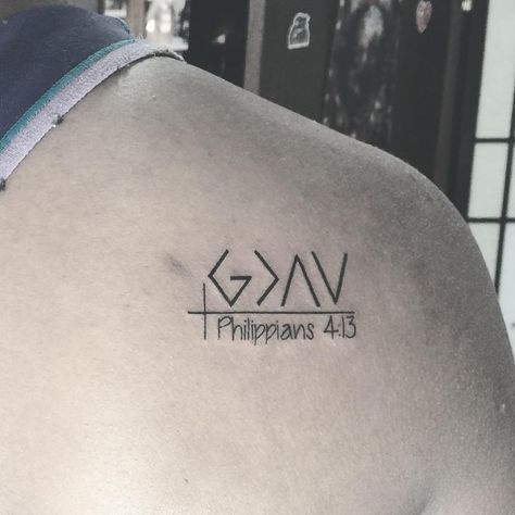 #godisgreaterthanthehighsandlowstattoo #jingtattoo #ink #inked #femaletattooartist #nytattooartist #detailedtattoowork #tatted Bible Tattoos, Bible Verse Tattoos, Verse Tattoos, Cross Tattoos For Women, Cross Tattoo For Men, Faith Tattoo, Philippians 4 13, Jewelry Tattoo, Dainty Tattoos