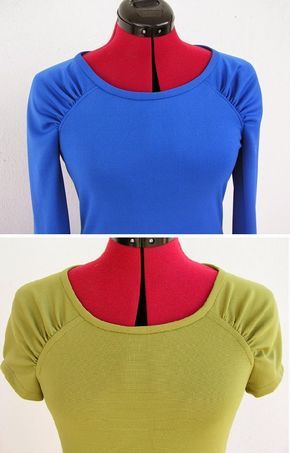 Couture et Tricot: 2014#6  2014#7: Two raglan tops – Dois tops com mangas raglan Detail Couture, Sewing Top, Sewing Sleeves, Sewing Blouses, Make Your Own Clothes, Raglan Top, Basic Shapes, Embroidery Fashion, Refashion Clothes