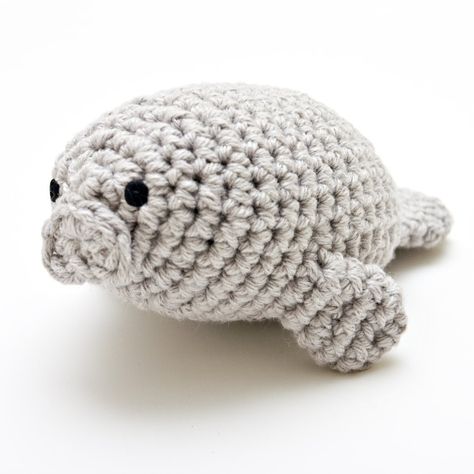 Crochet Manatee Crochet Manatee Free Patterns, Manatee Crochet Pattern, Crochet Manatee Pattern Free, Crochet Manatee, Knitting Machine Projects, Crochet Octopus, Easy Crochet Animals, Plush Pattern, Fun Crochet Projects