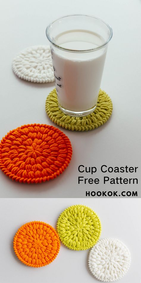 Crochet Cup Coaster, Knit Coaster, Coasters Free Pattern, Small Crochet Gifts, Crocheted Coasters, Crochet Coasters Free Pattern, Mug Rug Patterns, Coaster Pattern, Crochet Coaster Pattern