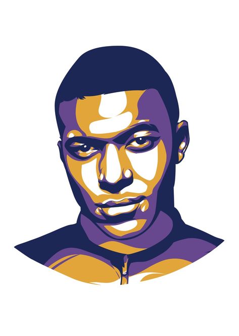 Kylian Mbappe, Purple, Art