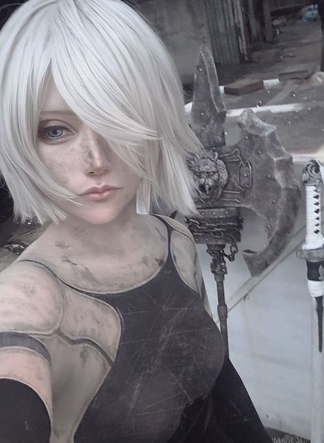 Nier Automata A2, A2 Nier, Werewolf Aesthetic, 2b Nier Autómata, Retro Horror, Female Anatomy, Nier Automata, Anime Canvas, 영감을 주는 캐릭터