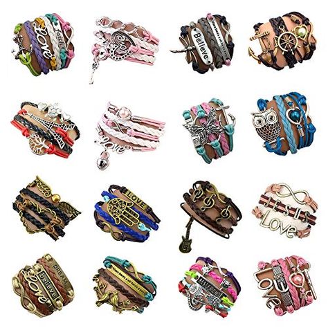 YallFF 16pcs Handmade Braided Multi Layers Vintage Woven Rope Wrap Bangle Bracelets - Infinity Love Best Friend Love Best Friend, Bracelet Packaging, Wrap Bangles, Wedding Engagement Rings, Rope Wrapped, Infinity Love, Rings Necklaces, Coin Pendant, Vintage Bracelets