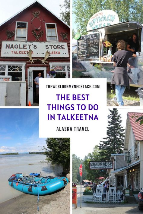 Talkeetna is one of my favorite towns in Alaska, and not just because the Mayor is a cat. There are lots of fun things to do in Talkeetna whether you want an epic adventure like flightseeing around Denali and rafting, or if you prefer more relaxed activities like shopping and learning about town history at the local museum. Here are the best things to do in Talkeetna, Alaska. | The World on my Necklace Alaska Family Vacation, Canada Honeymoon, Talkeetna Alaska, Wasilla Alaska, Thailand Activities, Koh Samui Beach, Necklace Travel, Alaska Vacation, Vacation Planning