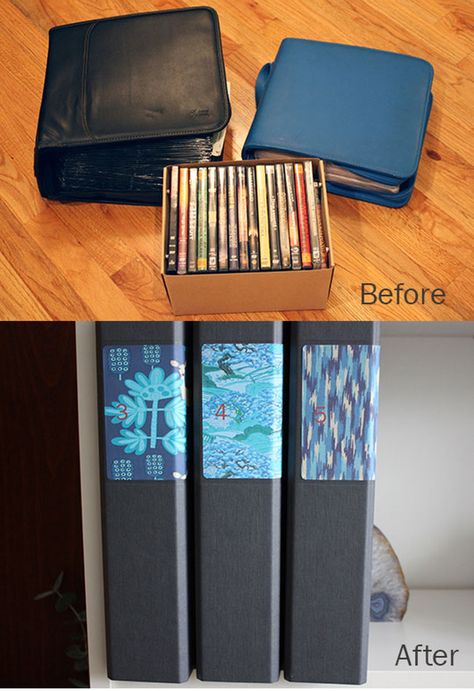 How To Organize CDs and DVDs in Standard Binders — Apartment Therapy Tutorials Cd Storage Ideas, Cd Binder, Media Organization, Dvd Storage Ideas, Organize Dvds, Cd Organization, Diy Cd, Dvd Organization, Binder Storage