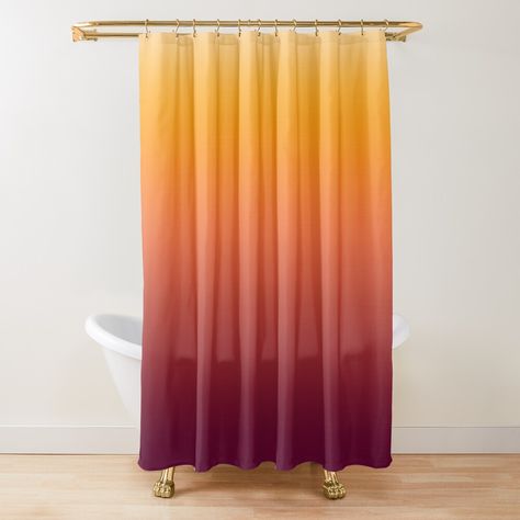 Get my art printed on awesome products. Support me at Redbubble #RBandME: https://www.redbubble.com/i/shower-curtain/Orange-Red-Gradient-Boho-by-trajeado14/54482252.YH6LW?asc=u Sunset Shower Curtain, Peach Shower Curtain, Red Gradient, Boho Shower Curtain, Apartment Decor Inspiration, Curtains For Sale, Basic Shower Curtain, Orange Red, Chiffon Tops