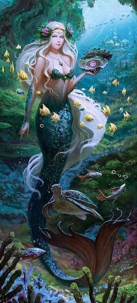 Mermaid Artwork, Fantasy Mermaids, Mermaid Pictures, Wall Decor Crafts, Mermaid Dreams, Mermaids And Mermen, Gems Art, Mermaid Princess, Airbrush Art