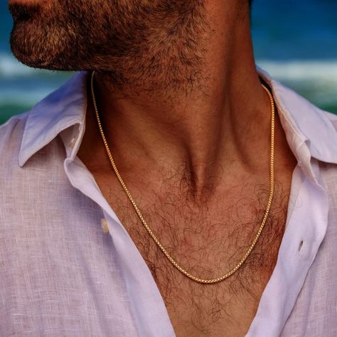 Simple Waterproof Gold Chain Necklace For Men, Men's Gold Necklace, Men's Chain Necklace, Men's Jewelry, Boyfriend Gift, Husband Gift, Dad Men Gold Chain, Gold Necklace For Men, Chain Necklace For Men, Gift Husband, Stainless Steel Chain Necklace, Mens Gold Bracelets, Mens Chain Necklace, Stacked Jewelry, Necklace For Men