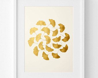 Ginkgo Leaves – Gold Leaves – Original Painting – Handmade 6 Metallic Shades – Botanical Gold Wall Art – For Her – In 2 Sizes – Unframed Acrylic Painting Christmas, Ginkgo Art, Silver Wall Art, Painting Birthday, Pressed Flower Crafts, Ginkgo Leaves, Gold Wall Art, Gold Leaf Painting, Pressed Flower Art