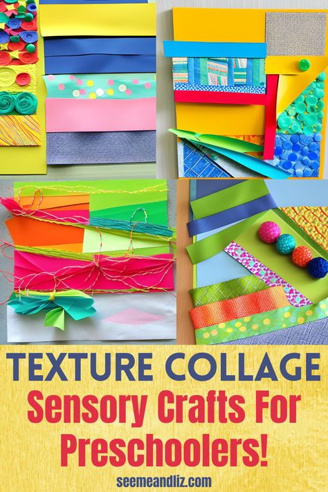 Discover a fun and creative sensory craft for preschoolers with this texture collage activity! This is a great way for young kids to bring out their creativity and explore different textures. Check out the article to learn about more engaging activities and crafts for kids! Sensory Crafts For Kids, Texture Collage, Preschool Learning Toys, Craft For Preschoolers, Play Based Learning Activities, Eyfs Activities, Sensory Crafts, Pre K Activities, Creative Activities For Kids