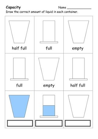 Specific Heat Capacity, Non Standard Measurement, Capacity Activities, Volume Activities, Capacity Worksheets, Volume Worksheets, Worksheet Kindergarten, Measurement Worksheets, 3rd Grade Math Worksheets