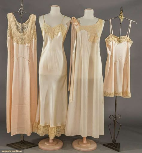 1930-1940s Nightgowns - Silk. 1930s Negligee, 20s Nightgown, 1940s Loungewear, 1890s Sleepwear, 1940s Lingerie, 1940s Nightwear, 1920s Sleepwear, 1930s Nightgown, 1940s Nightgown