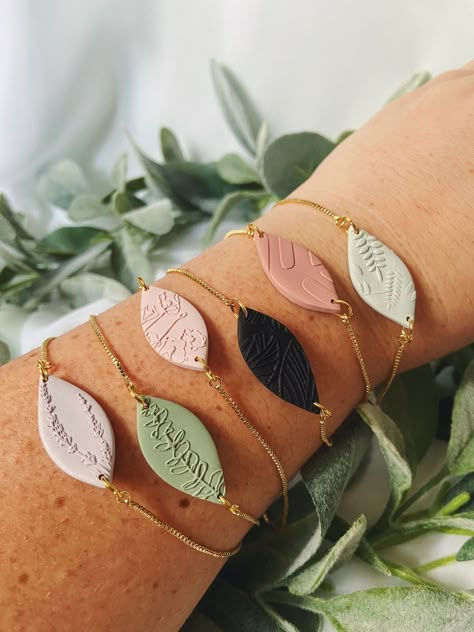 Boho Nature, Polymer Clay Flower Jewelry, Diy Earrings Polymer Clay, Polymer Clay Bracelet, Nature Pattern, Polymer Clay Jewelry Tutorials, Handmade Clay Jewelry, Polymer Clay Diy, Ceramic Necklace