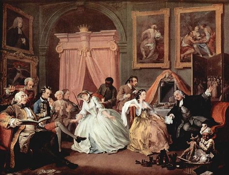 Marriage à-la-mode The Countess's Morning Levee. Link to blog post about 18th c women's toilette William Hogarth, Thomas Gainsborough, Joseph Mallord William Turner, French Paintings, William Blake, Art Ancien, Art Uk, A4 Poster, Oil Painting Reproductions